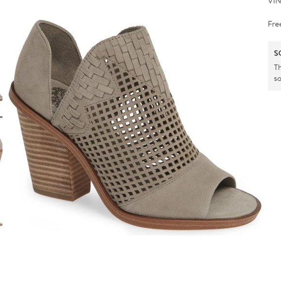 NIB $149 Vince Camuto sz7 Fritzey Perforated Peep Toe Bootie 37.5Eur Ankle Boot - Picture 3 of 3